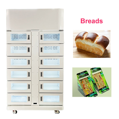 آلة بيع الخبز خزانة مخصصة متبريدة مع نظام ذكي وقارئ بطاقات