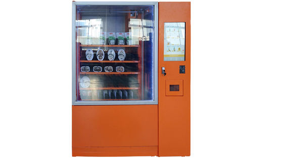 سلطة زجاجة الخضار كومبو آلة البيع في الأماكن المغلقة شاشة تعمل باللمس كبيرة خيار الدفع غير اللمس